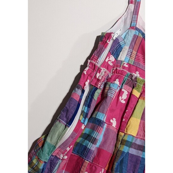 Disney Parks Patchwork Plaid Dress Girls M Mickey Mouse Print Pink - Picture 8 of 8